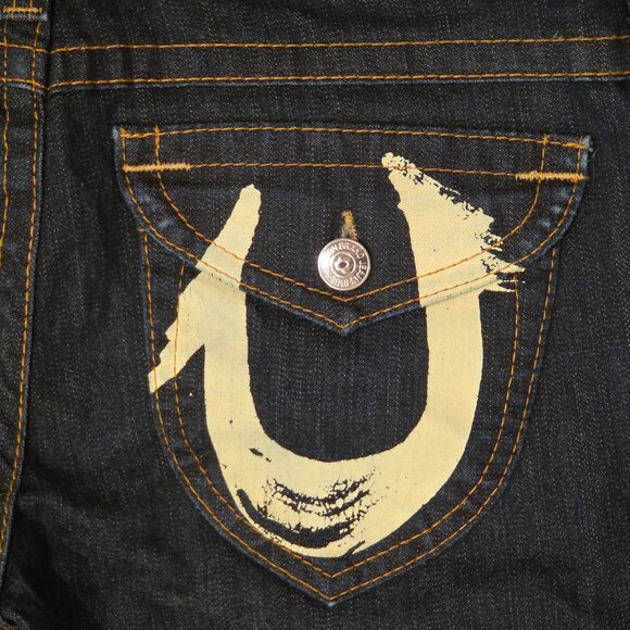 True Religion Billie Straight Y2K Jeans Painted Horseshoe Custom Art - Picture 3 of 13